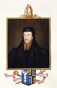 1825年に出版された「エリザベス女王の裁判所の回顧録」からのカンタベリー大司教、エドマンドグリンダールの肖像（c.1519-83）